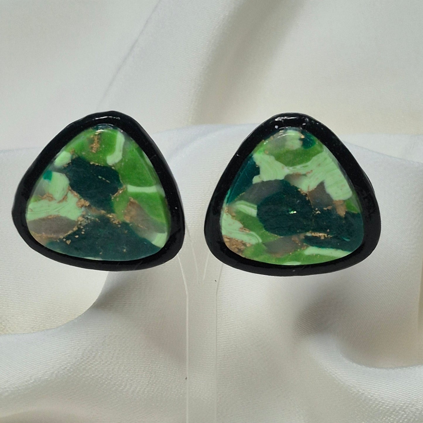 Pendientes Triángulo Verde Étnico