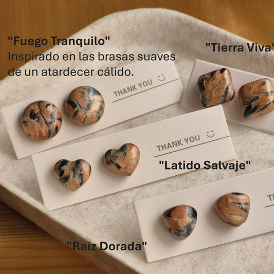 Atardecer Salvaje – Colección de Pendientes de Arcilla"