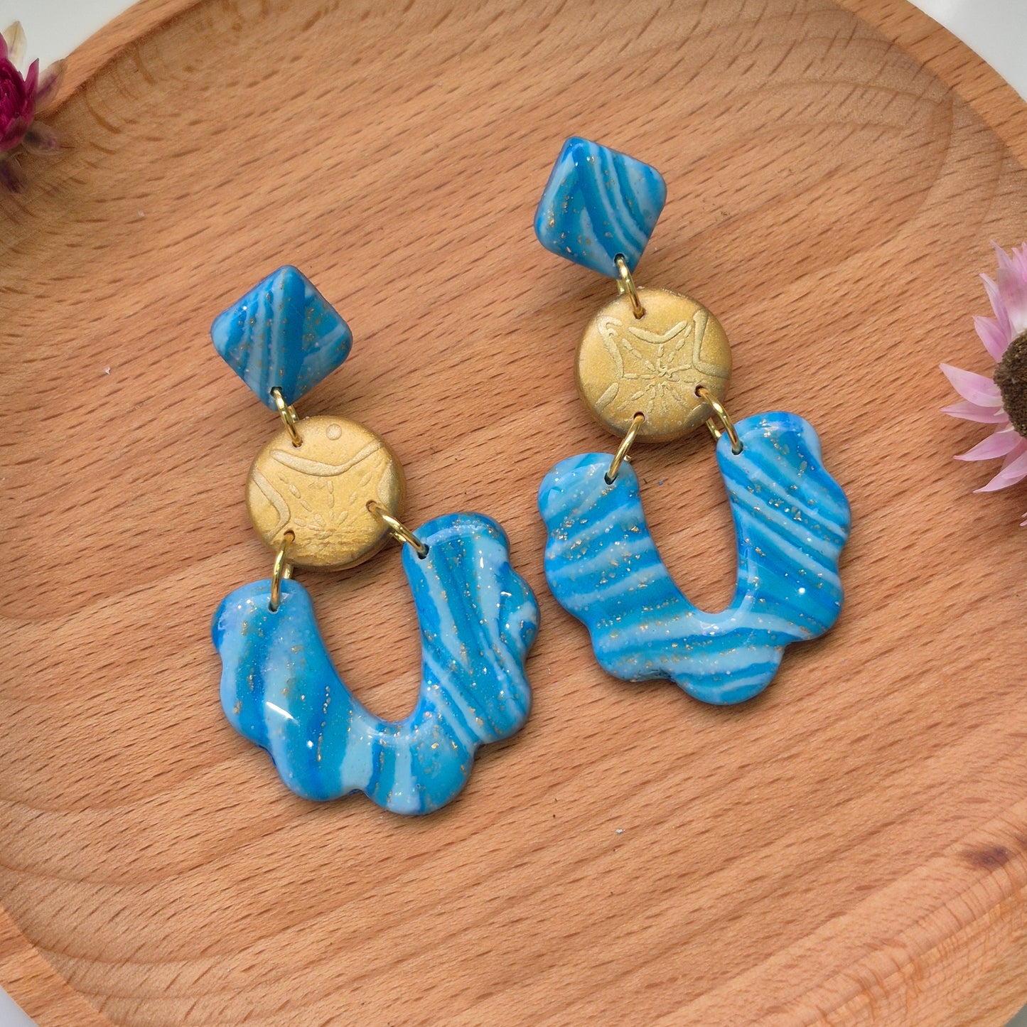 Pendientes "Olas Doradas"