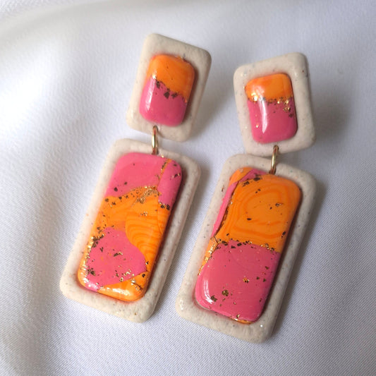 Pendientes Rectangulares de Piedra Audaces y Vibrantes