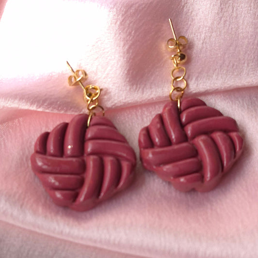 Pendientes Trenzado Rosa