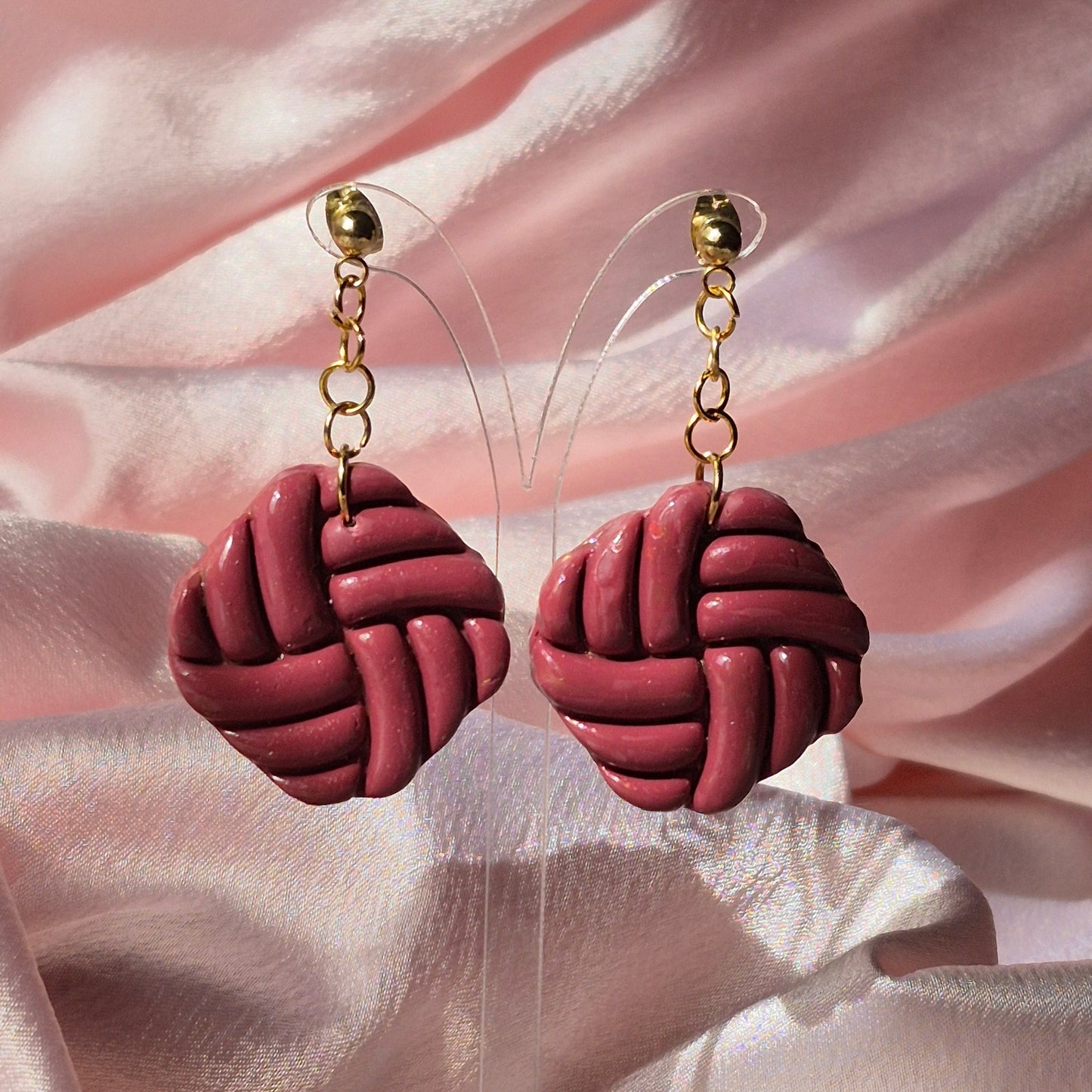 Pendientes Trenzado Rosa